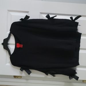 Large V Christina Black Sweater with Bow flowing open sleeves Brand New no tags.